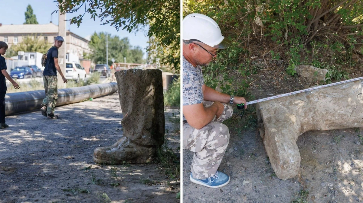 В Волгограде рабочие нашли бетонную ногу Сталина